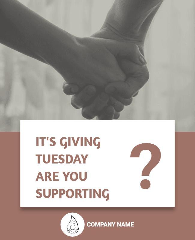 Compassionate Monochrome Giving Tuesday Fundraiser Poster Template