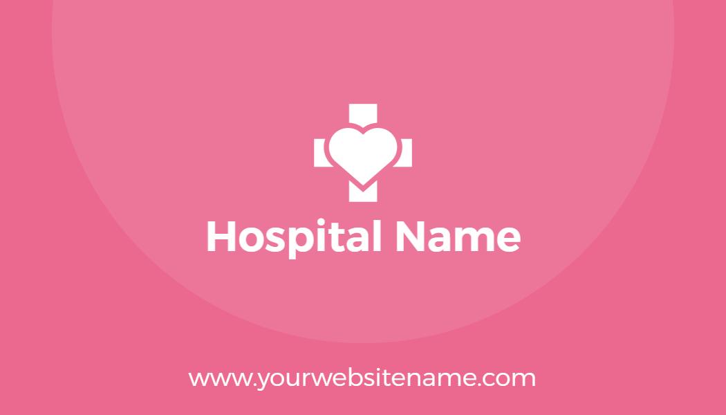 Compassionate Pink Medical Care Hospital Business Card Template