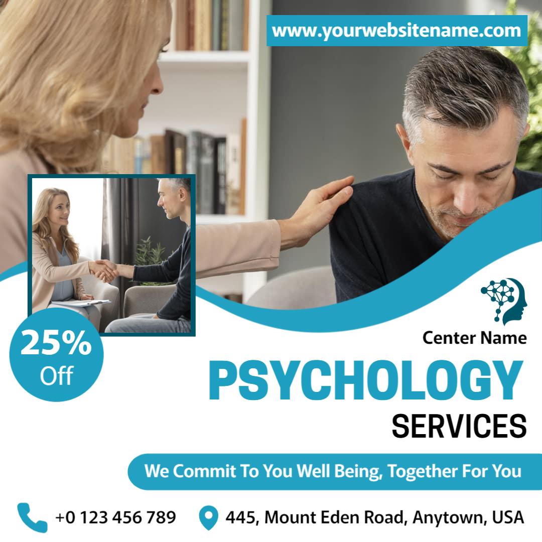 Compassionate Psychology Services with Discount Offer Ad Template