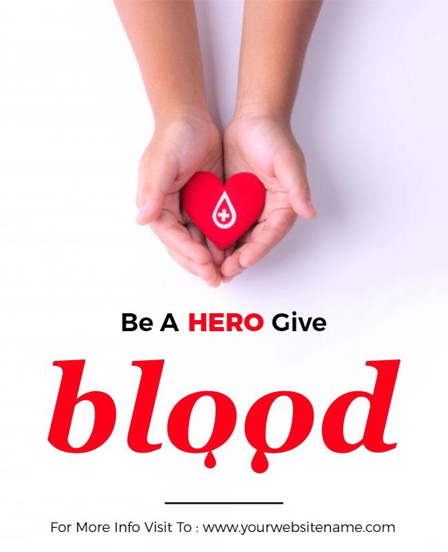 Compassionate Red Blood Donation Awareness Poster Template