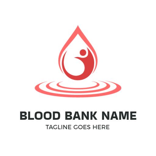 Compassionate Red Drop Symbolizing Vital Blood Bank Services Logo Template