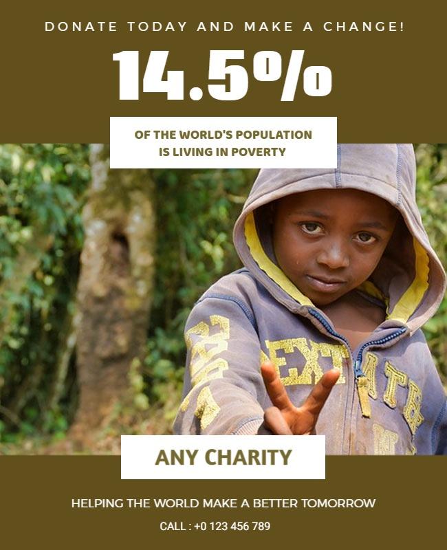 Compelling Altruistic Charity Fundraising Poster Template