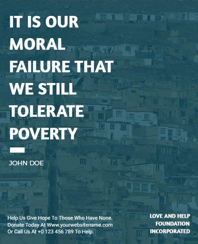 Compelling Blue Charity Awareness Campaign Poster Template