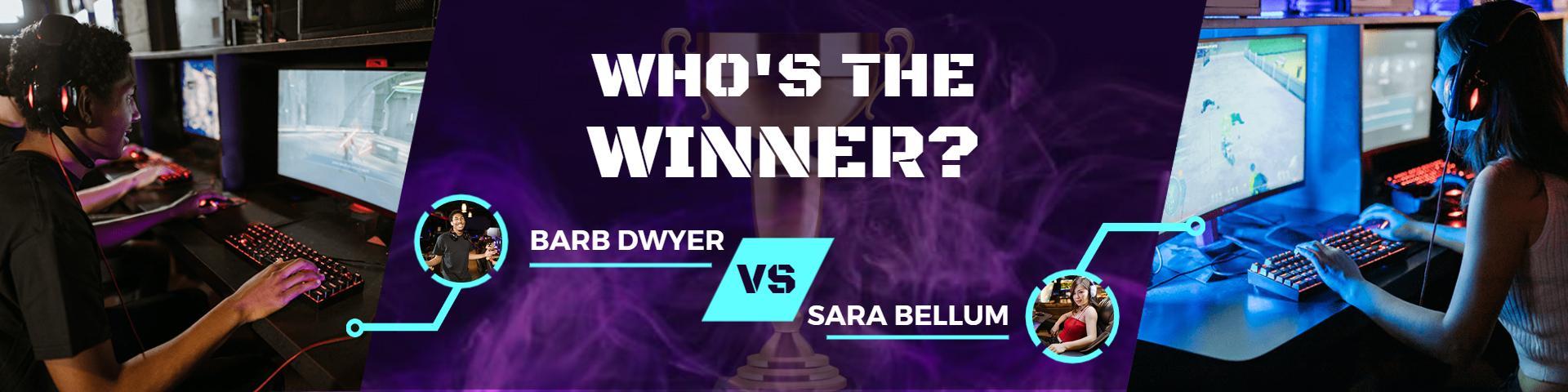 Competitive Gaming Matchup Between Players on Purple Twitch Banner Template
