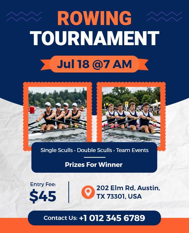 Competitive Rowing Tournament Event Flyer Template