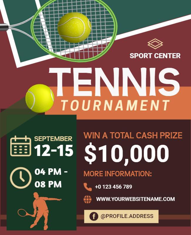 Competitive Tennis Tournament Event Flyer Template