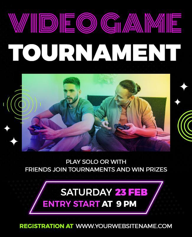 Competitive Video Game Tournament Event Flyer Template