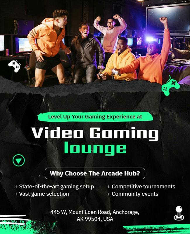 Competitive Video Gaming Lounge Flyer Template