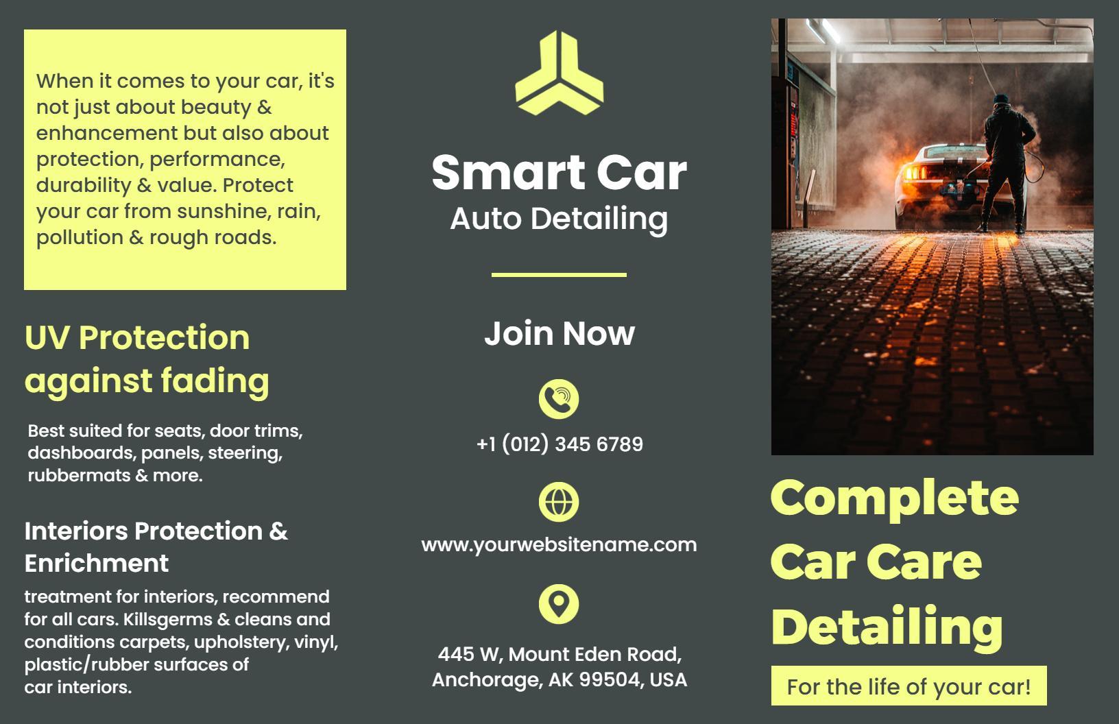 Complete Car Care and Detailing Services Brochure Template