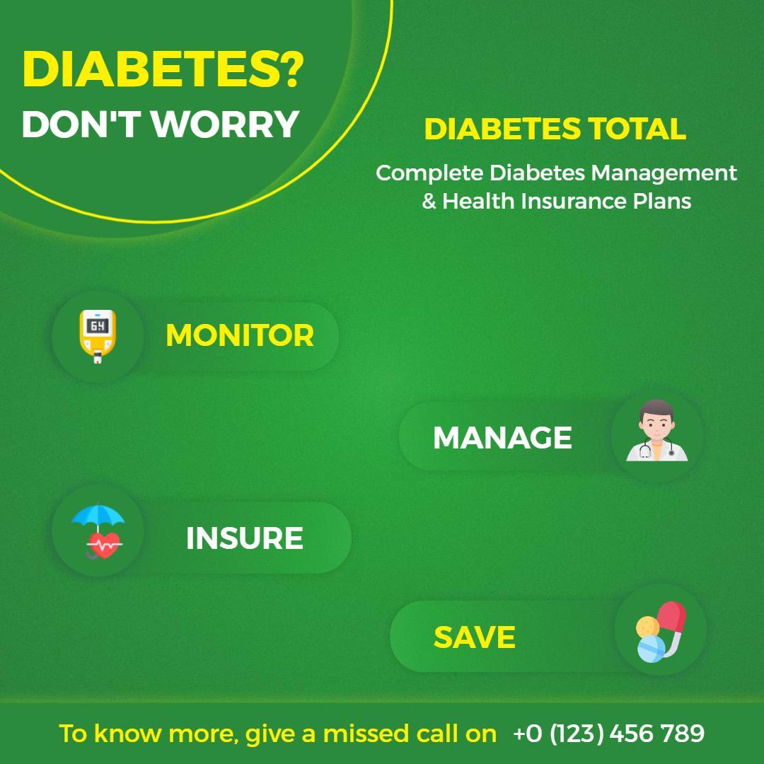 Complete Diabetes Management and Health Insurance Plans Ad Template