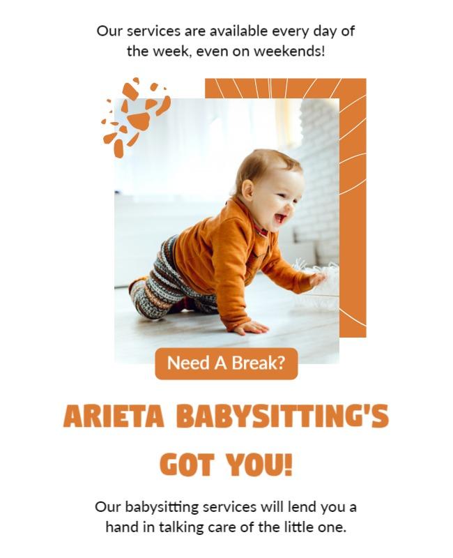 Comprehensive Babysitting Services Availability Flyer Template