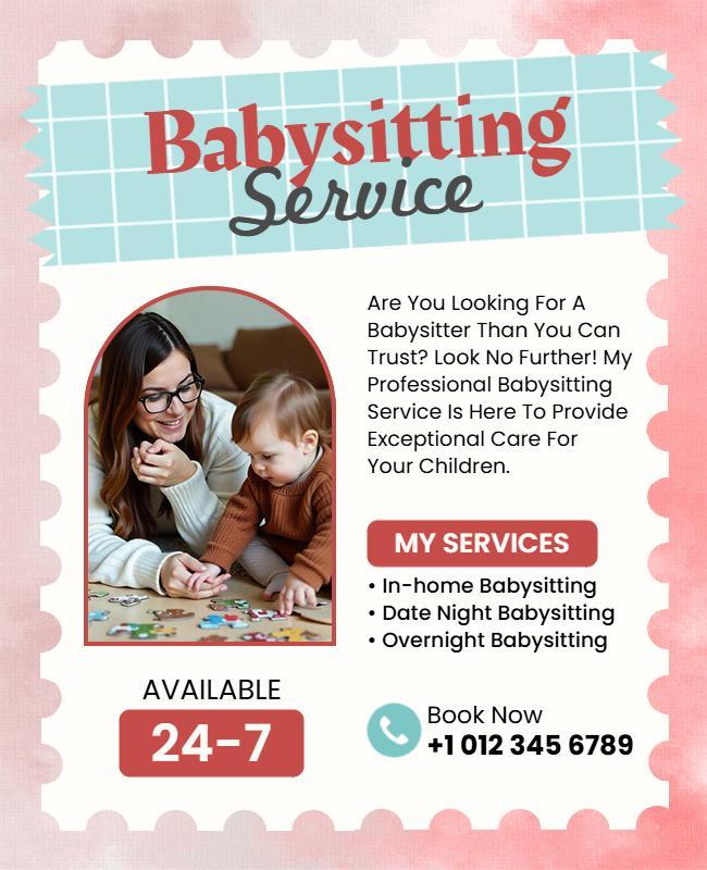 Comprehensive Babysitting Services Flyer Template