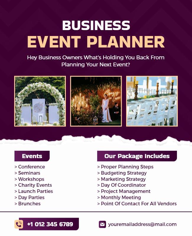 Comprehensive Business Event Planning Flyer Template