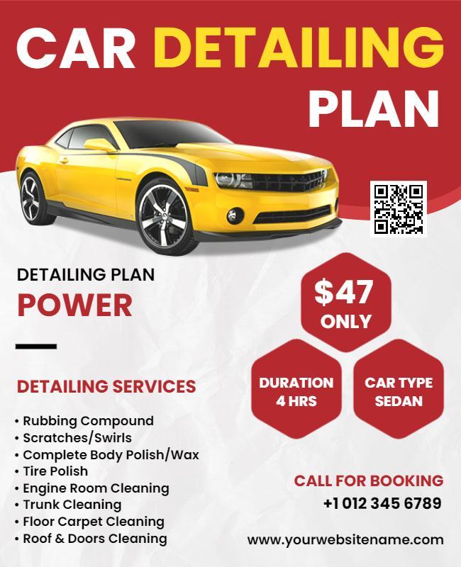 Comprehensive Car Detailing Service Promotion Flyer Template