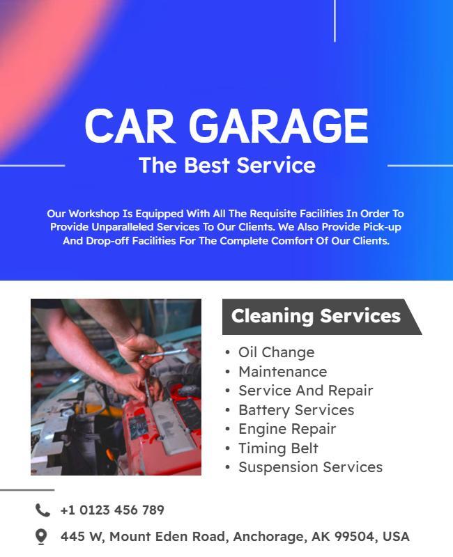 Comprehensive Car Garage Service Flyer Template