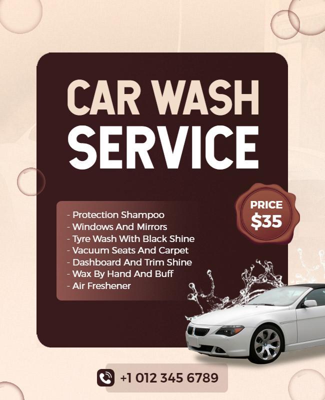 Comprehensive Car Wash Service Flyer Template