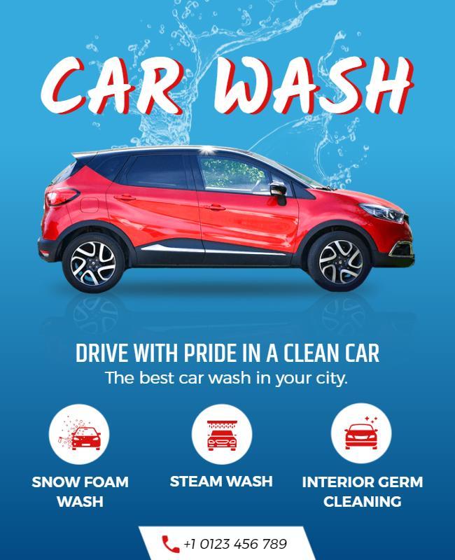 Comprehensive Car Wash Services Flyer Template