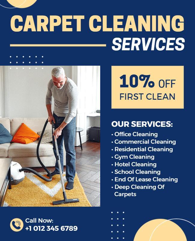 Comprehensive Carpet Cleaning Services Flyer Template