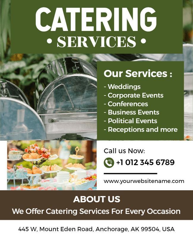 Comprehensive Catering Services Advertisement Flyer Template