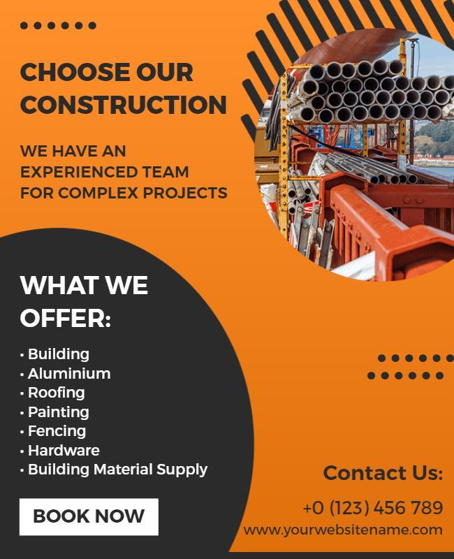 Comprehensive Construction Services Promotion Flyer Template