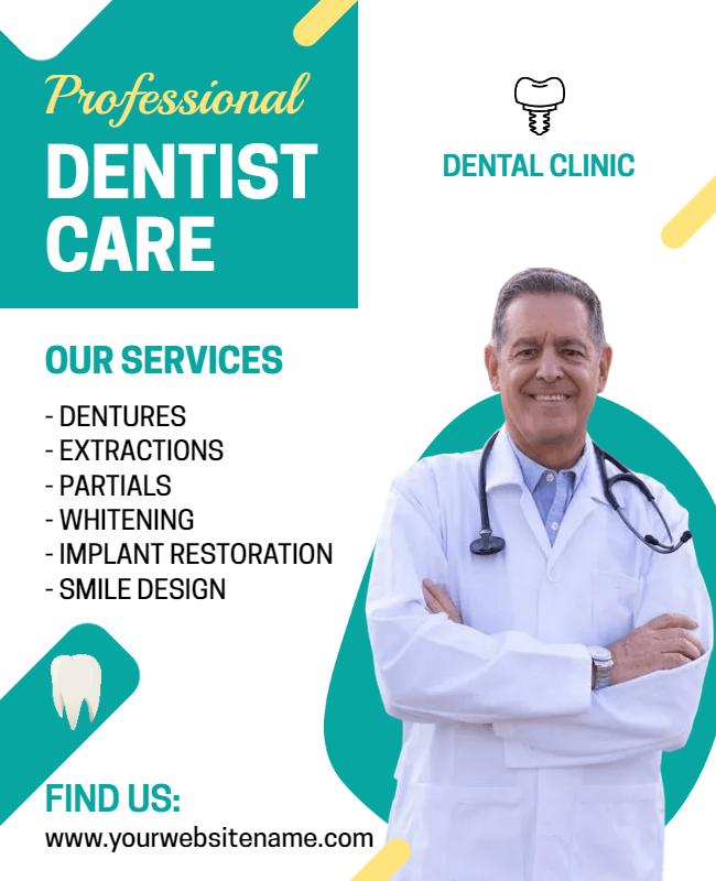 Comprehensive Dental Clinic Services Flyer Template