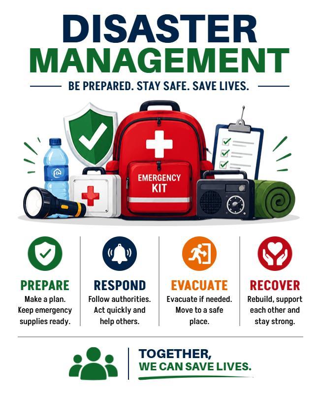Comprehensive Disaster Management Strategies Poster Template