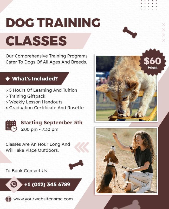 Comprehensive Dog Training Classes Flyer Template