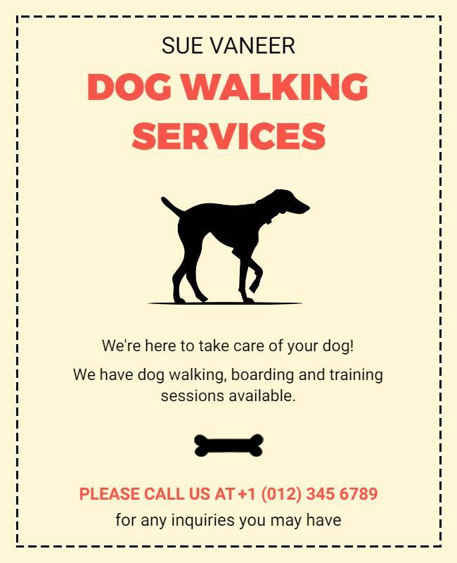 Comprehensive Dog Walking Services Flyer Template