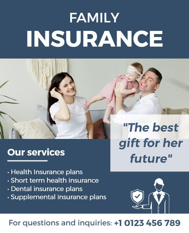 Comprehensive Family Insurance Services Flyer Template