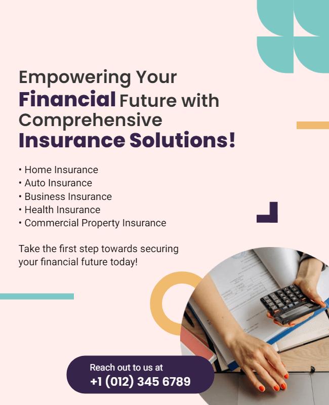 Comprehensive Financial Insurance Solutions Flyer Template