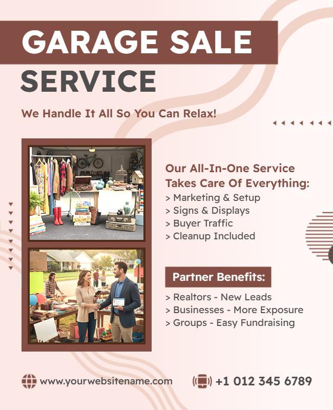 Comprehensive Garage Sale Service Promotion Flyer Template