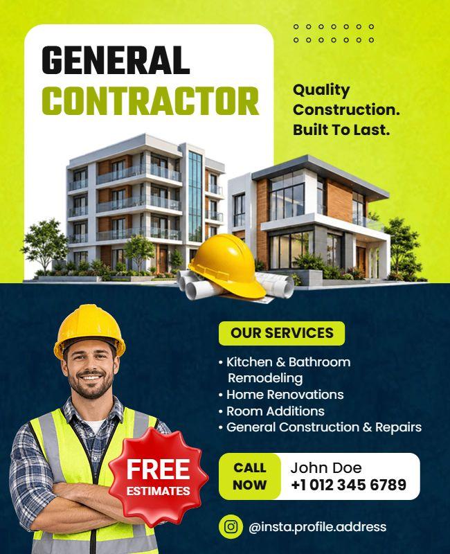 Comprehensive General Contractor Services Flyer Template