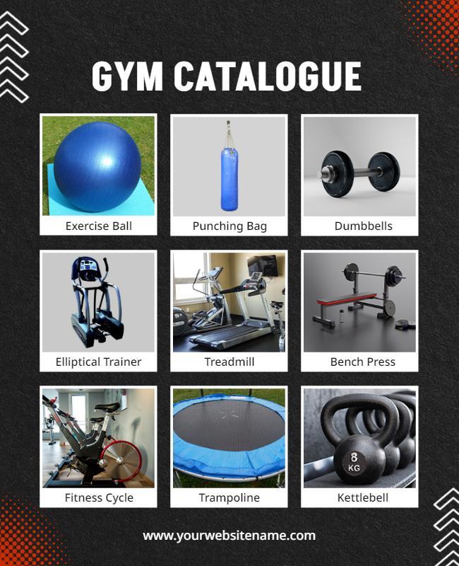 Comprehensive Gym Equipment Catalogue Flyer Template