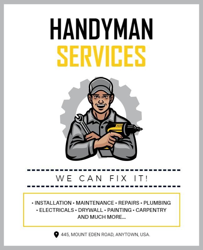 Comprehensive Handyman Repair Services Flyer Template