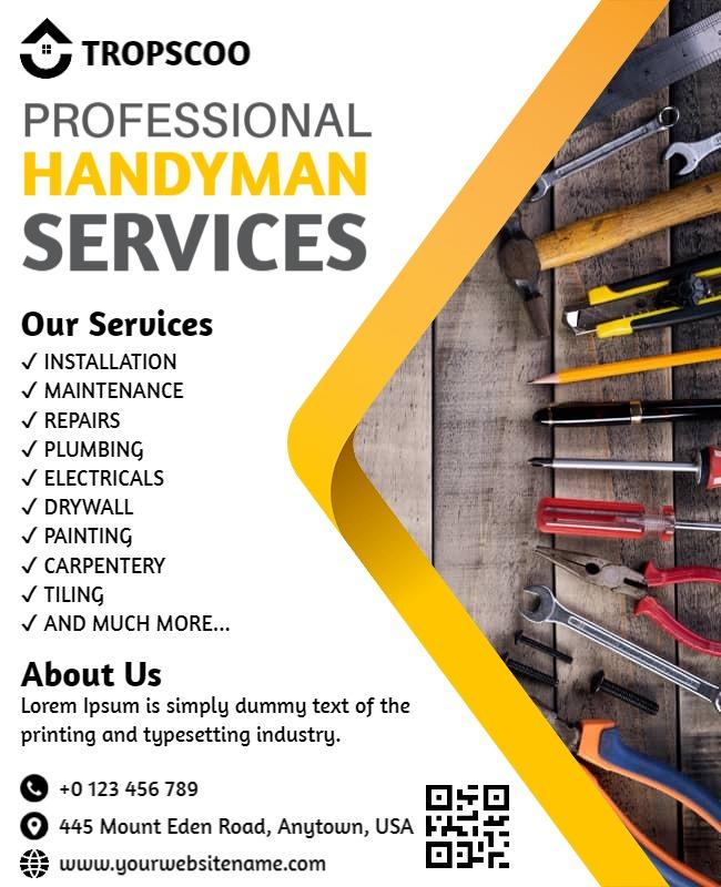 Comprehensive Handyman Services Advertisement Flyer Template