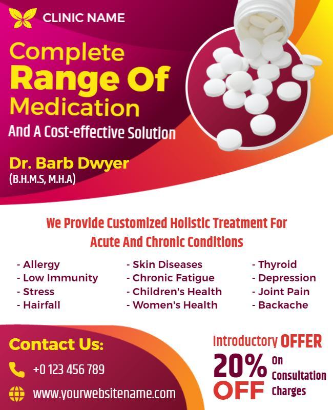 Comprehensive Healthcare Medication Promotion Flyer Template