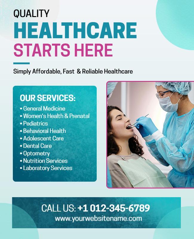 Comprehensive Healthcare Services Promotional Flyer Template