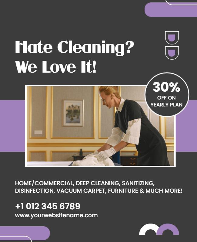 Comprehensive Home and Commercial Cleaning Services Flyer Template