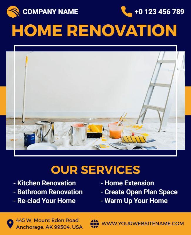 Comprehensive Home Renovation Services Flyer Template