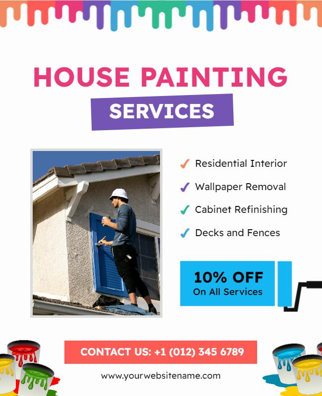 Comprehensive House Painting Services Flyer Template