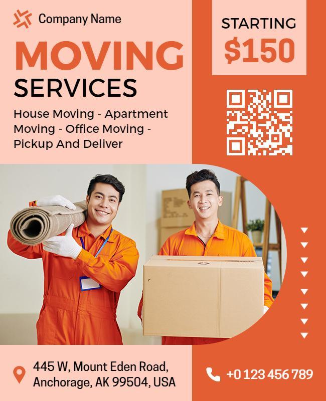 Comprehensive Household and Office Moving Services Flyer Template