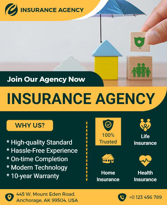 Comprehensive Insurance Services Advertisement Flyer Template