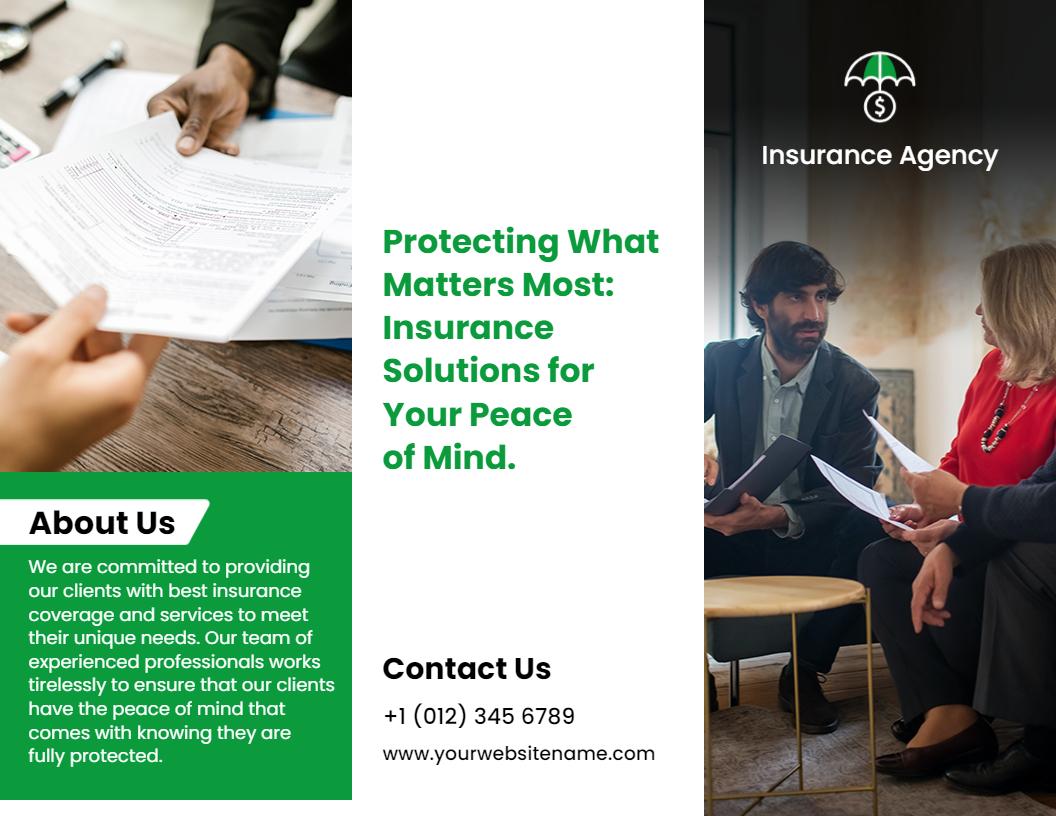 Comprehensive Insurance Services Coverage Options Brochure Template