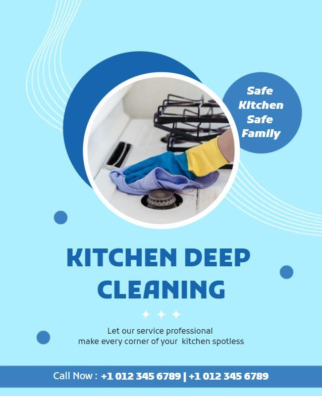 Comprehensive Kitchen Deep Cleaning Service Flyer Template