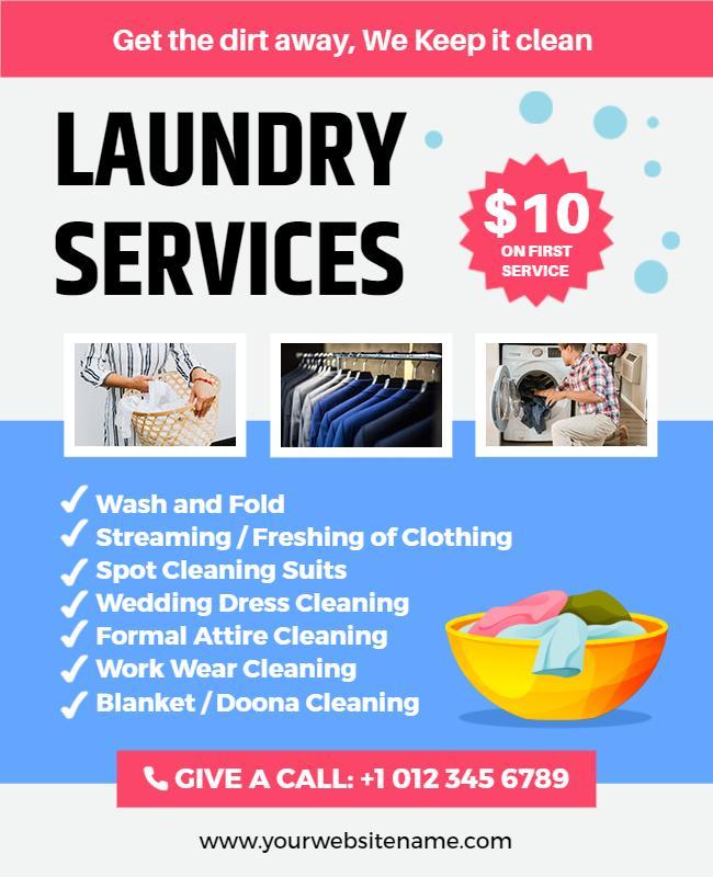 Comprehensive Laundry Services Promotional Flyer Template