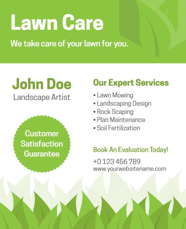 Fresh Green Lawn Care and Maintenance Service Flyer Template