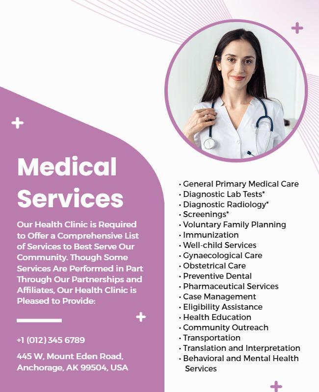 Comprehensive Medical Services Clinic Flyer Template