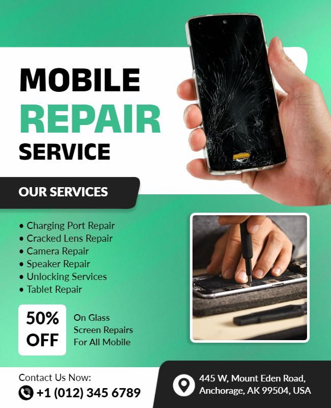 Comprehensive Mobile Repair Services Flyer Template