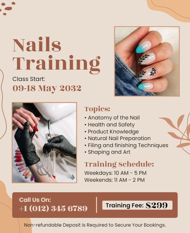 Comprehensive Nail Training Workshop Flyer Template