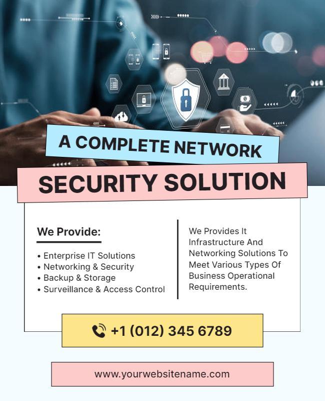 Comprehensive Network Security Solutions Flyer Template